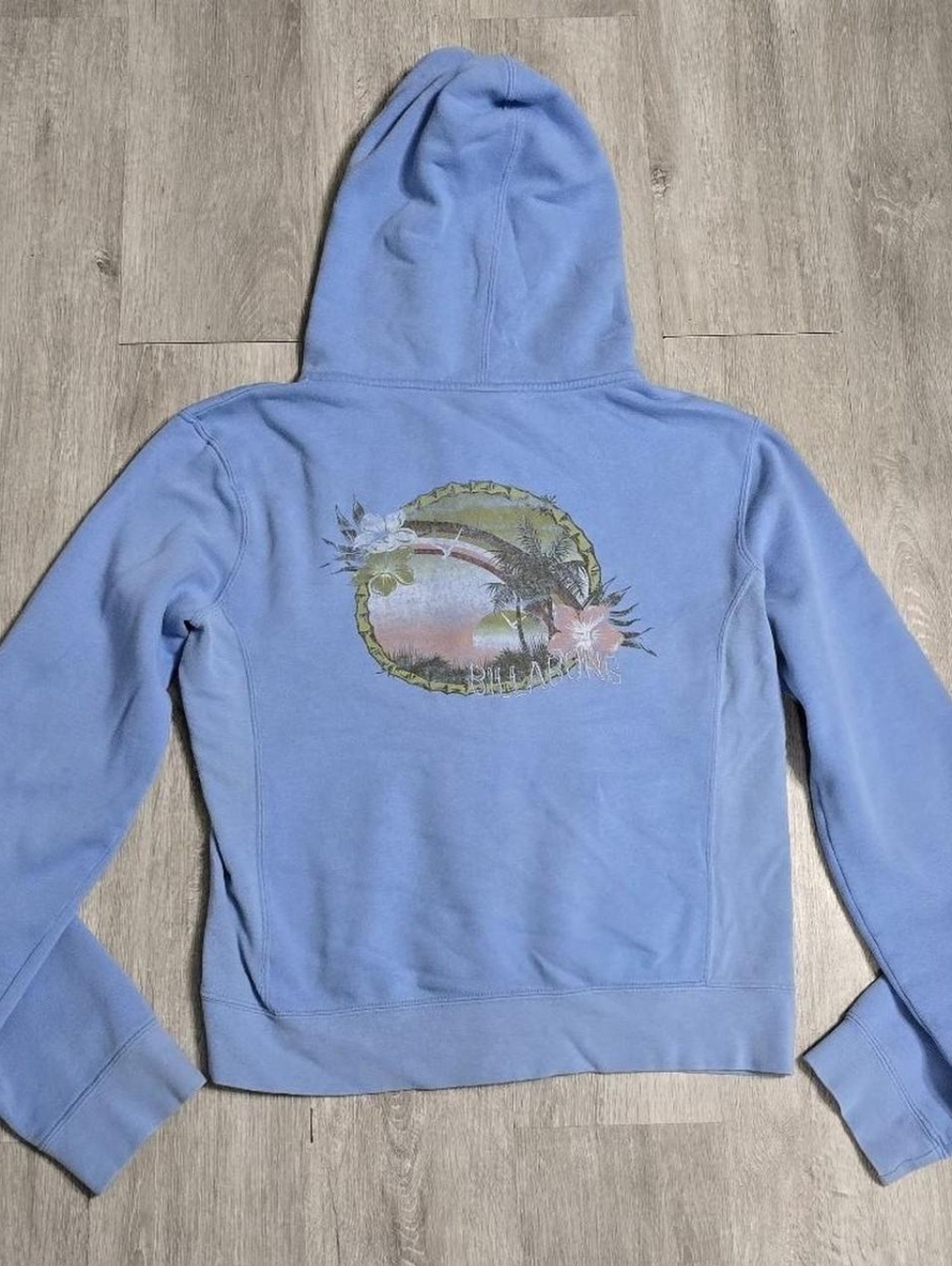 Vintage Y2K Billabong Baby Blue Zip Up Hoodie Women’s Surf Size Large